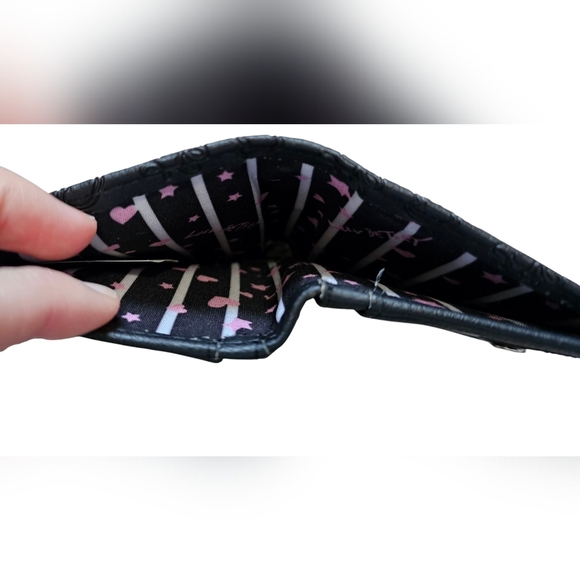 Betsey Johnson Black LBMONEY Women's Wallet, NEW! 4" X 3½" - Picture 8 of 9